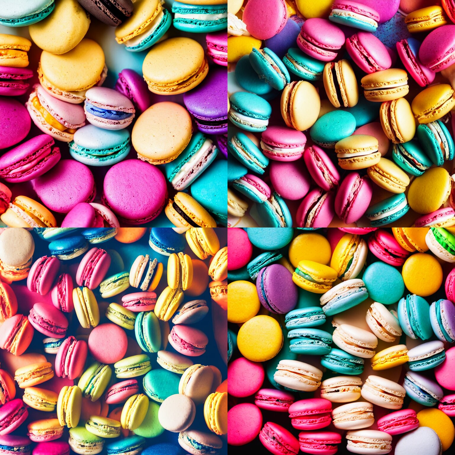 Plate of Colorful French Macarons