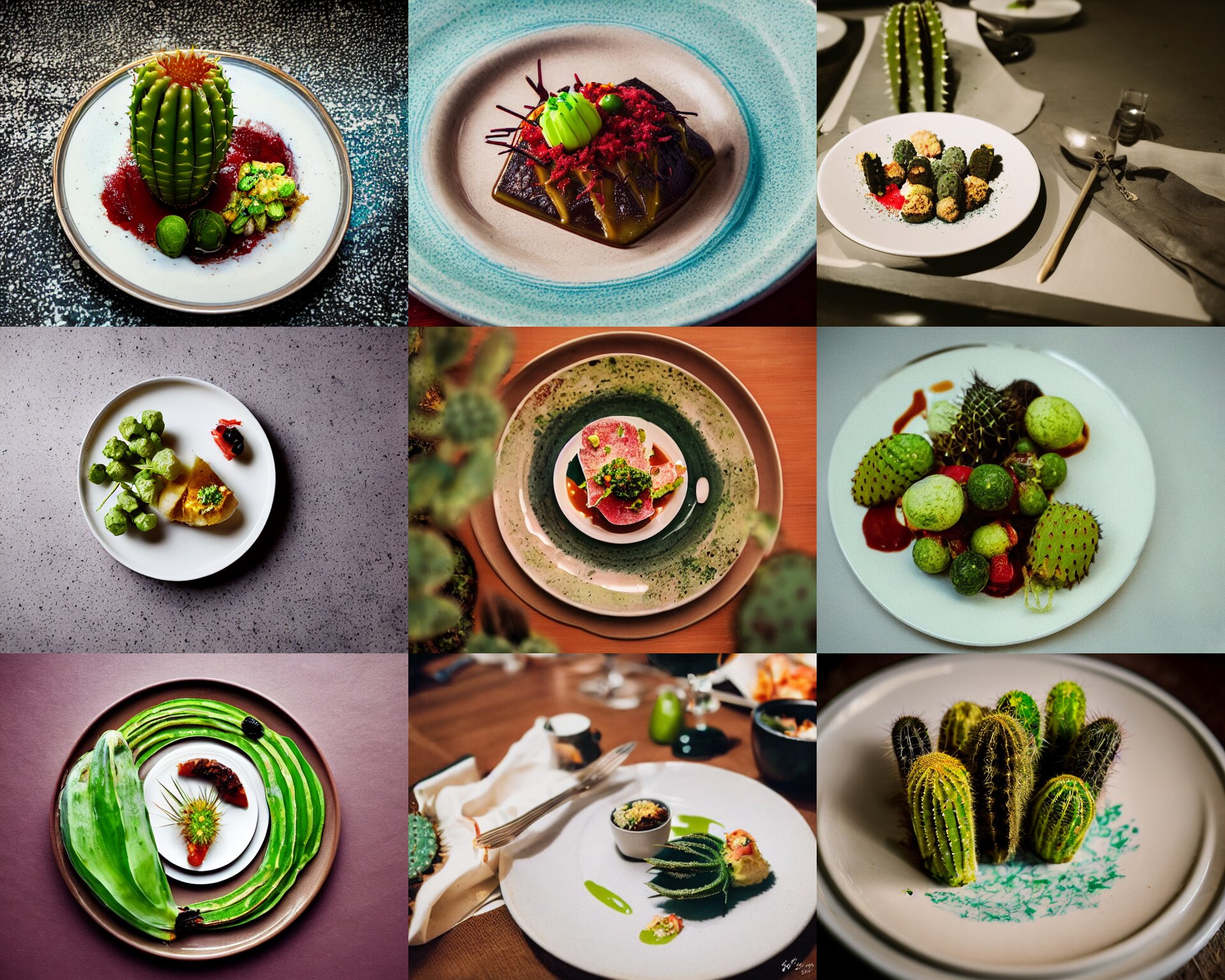 Fine Dining Plate of Cactus