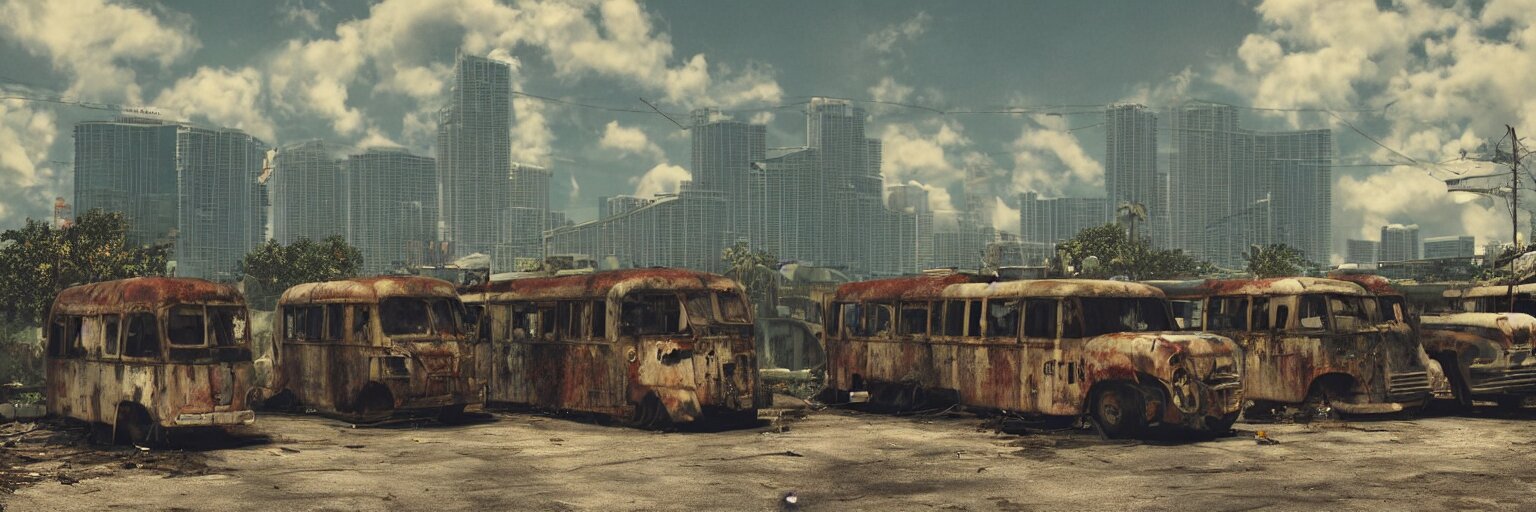 Fallout 5 : Miami Outdoors Ruined Tropical Cityscape