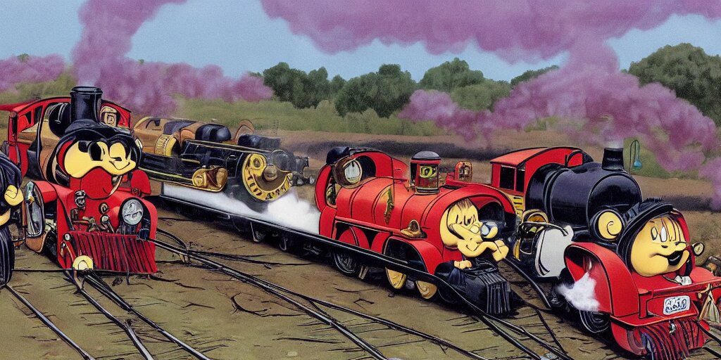Steam Locomotives Drag Racing Side