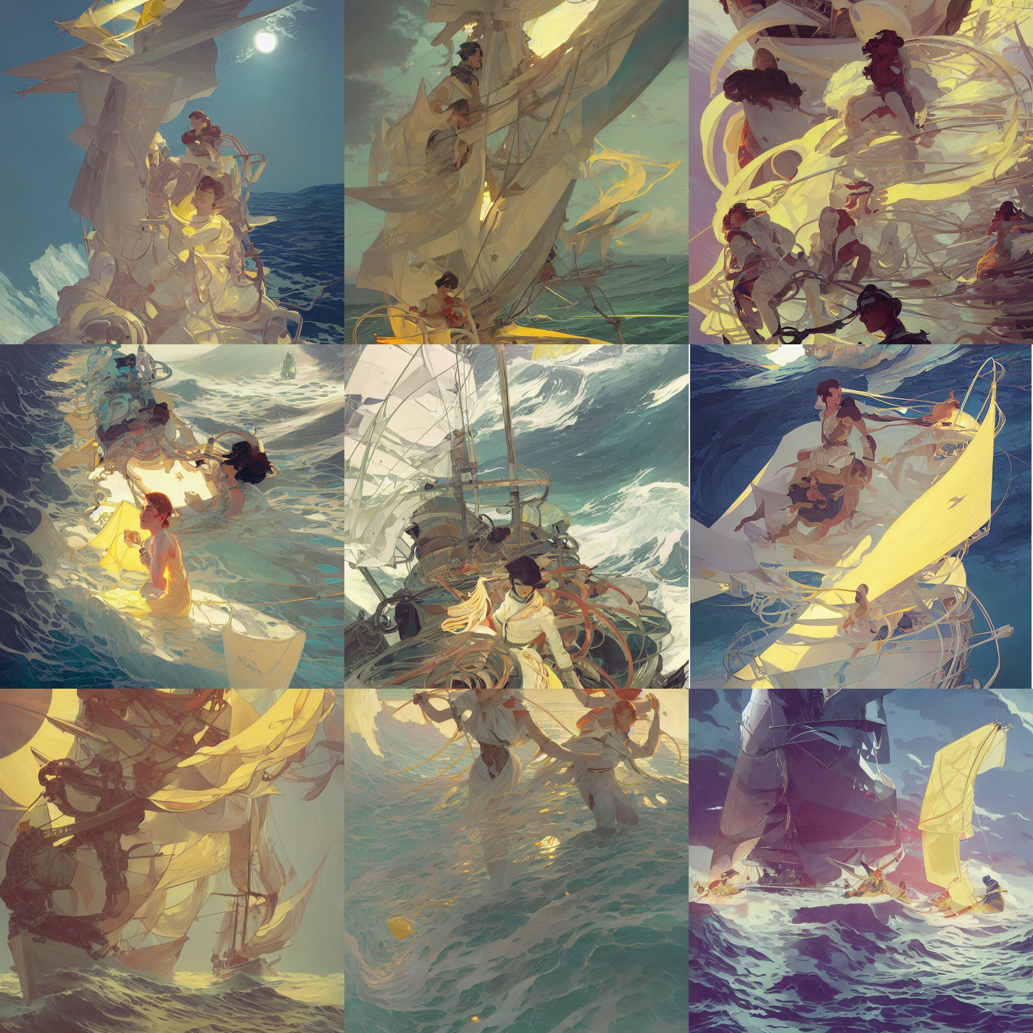 The Raging Storm Sea White Ship Bearing Lemon