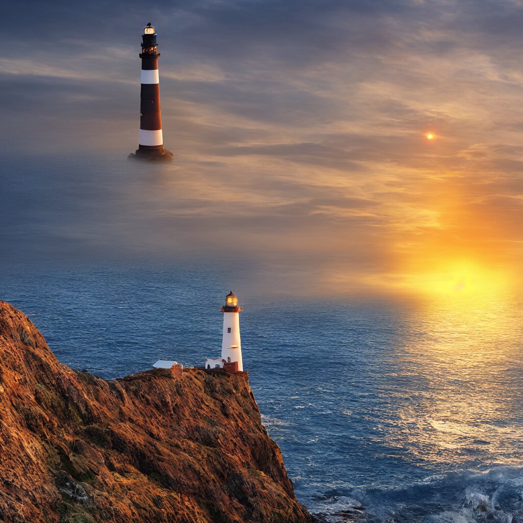 Beautiful Lighthouse on a Cliff