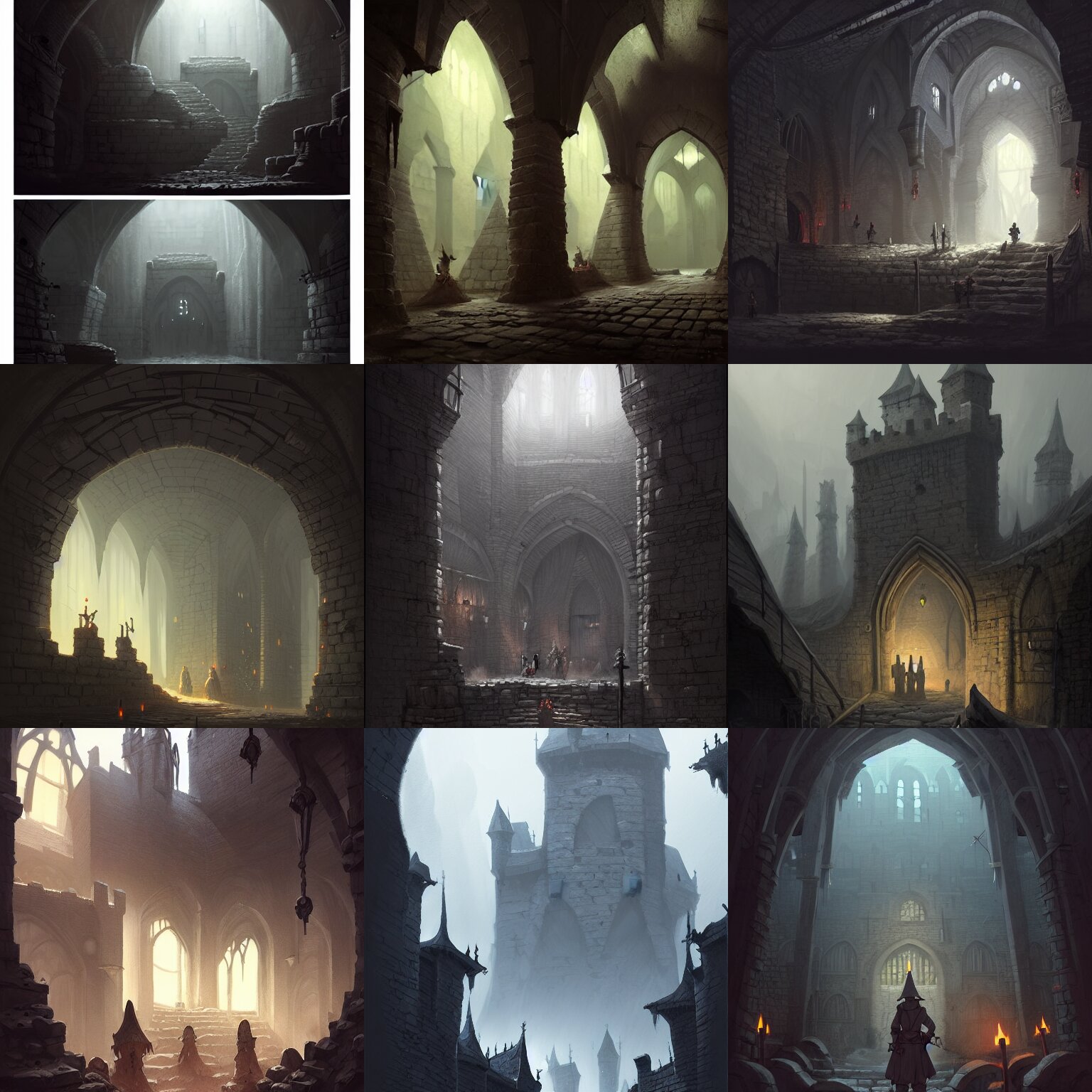 Underground Dark Medieval Castle Dungeon