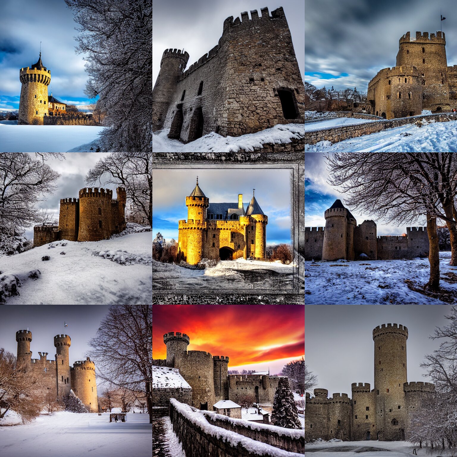 Siege of a Medieval Castle in Winter