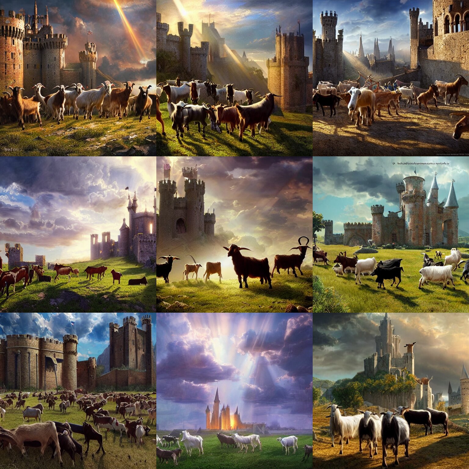 Herd of Goats! in a Beautiful Fantasy Castle