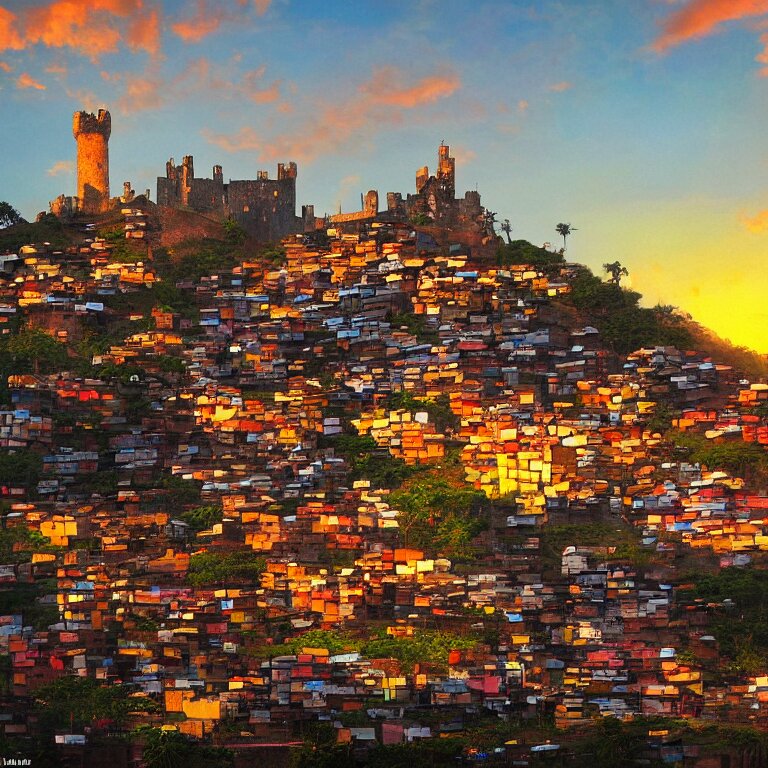 Huge Enormous Towering Medieval Castle Surrounded