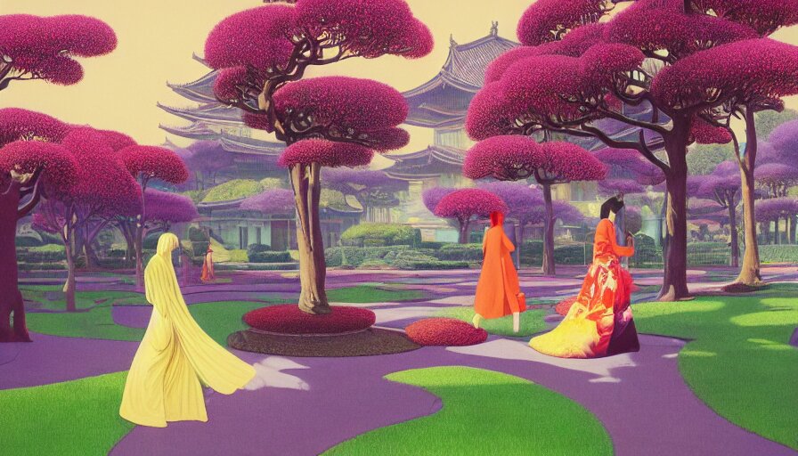 Vibrant Dream of Psychedelic Hallucinations of Japanese Temples