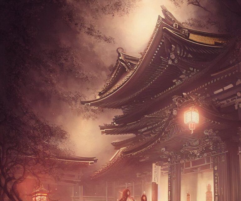 Temple in Tokyo Face Symmetrical Eyes