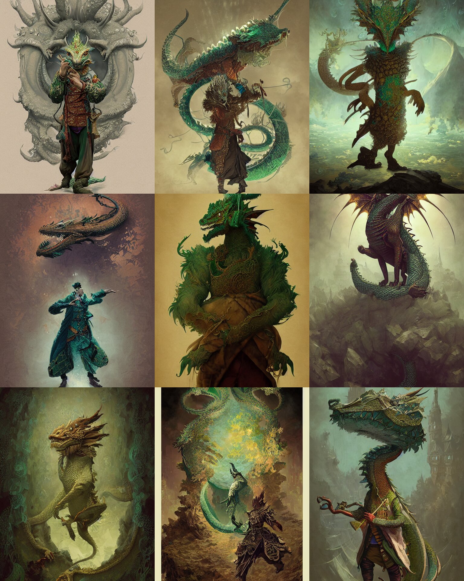 Anthropomorphic Art of a Dragon Merchant