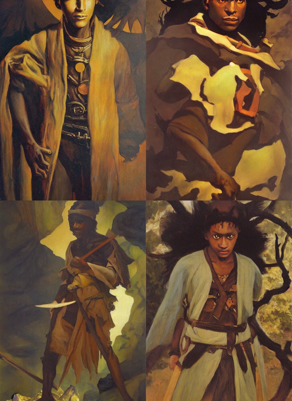 Dark Skinned Young Man with Loose Fantasy Clothing