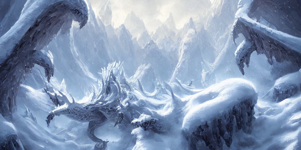 Beautiful Snow-covered Mountain That is Actually a Giant Dragon
