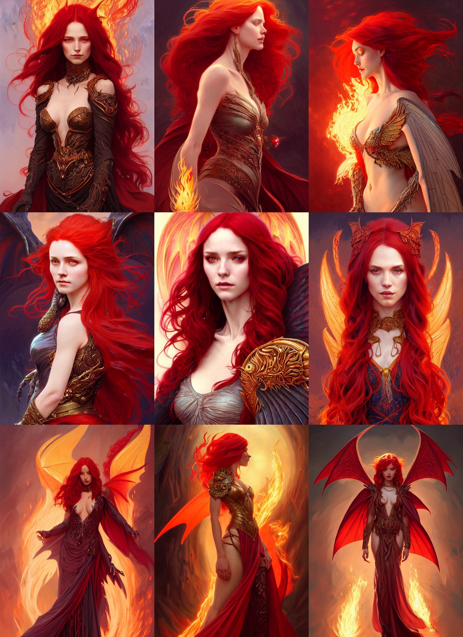 Portrait of Sorceress Dragon Winged Cloak
