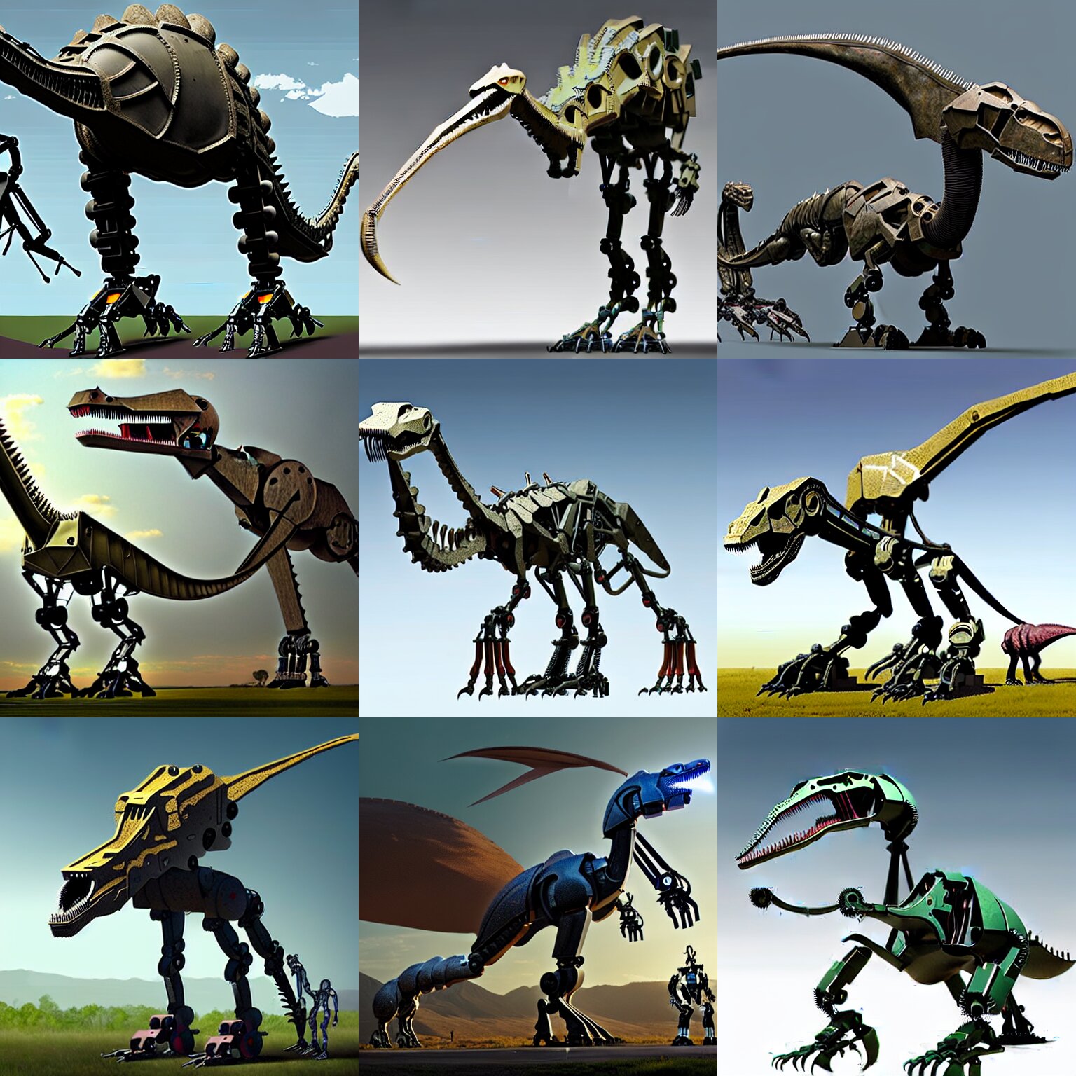 Mechanized Giant Meha Robot Made from Real Dinosaurs