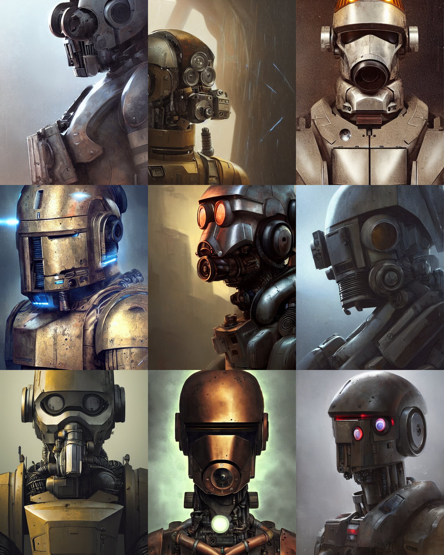 Rugged Research Engineer Droid with Cybernetic Enhancements
