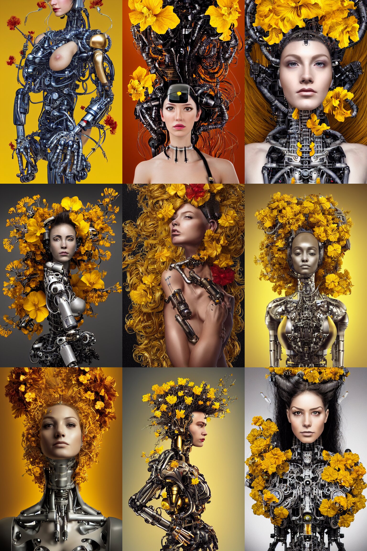Beautiful Intricate Fine Art Portrait Photo of a Cyborg with Cybernetic Implants