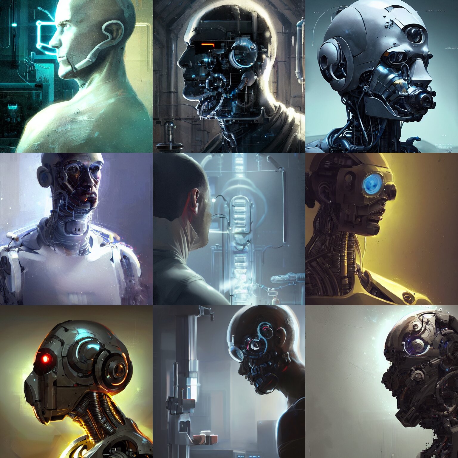 Laboratory Operator Man with Cybernetic Enhancements