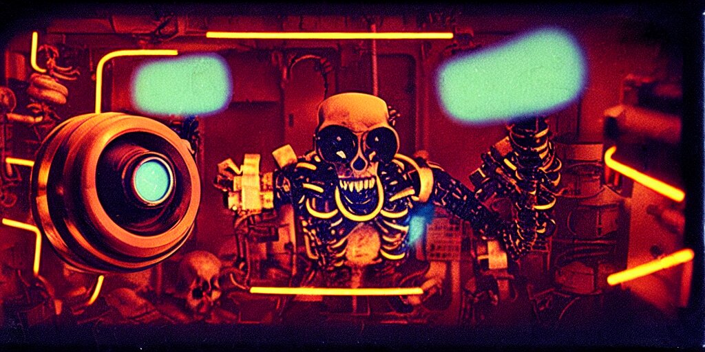 Movie Still 3 Film Photograph a Screaming and Angry Dangerous Shape Mechanical Creature