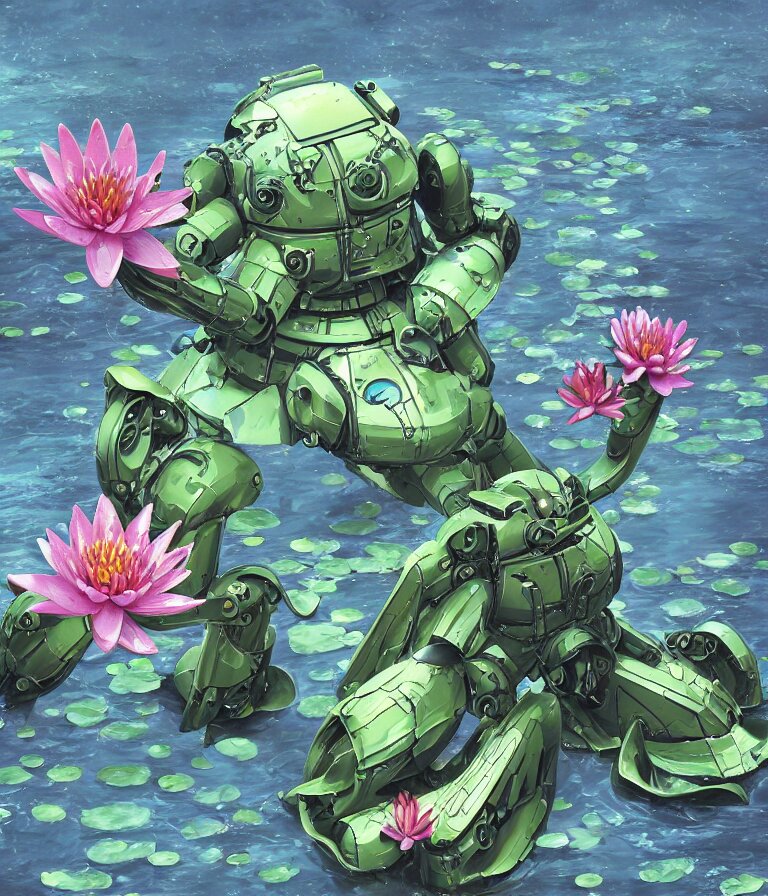Waterlily Themed Amphibious Zeon Mobile Suit
