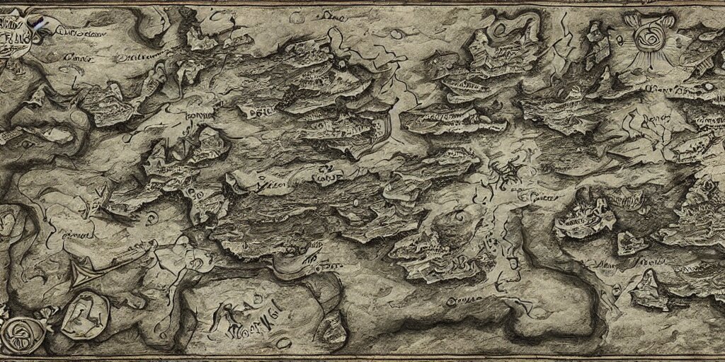 Ancient Map of a Fantasy Land