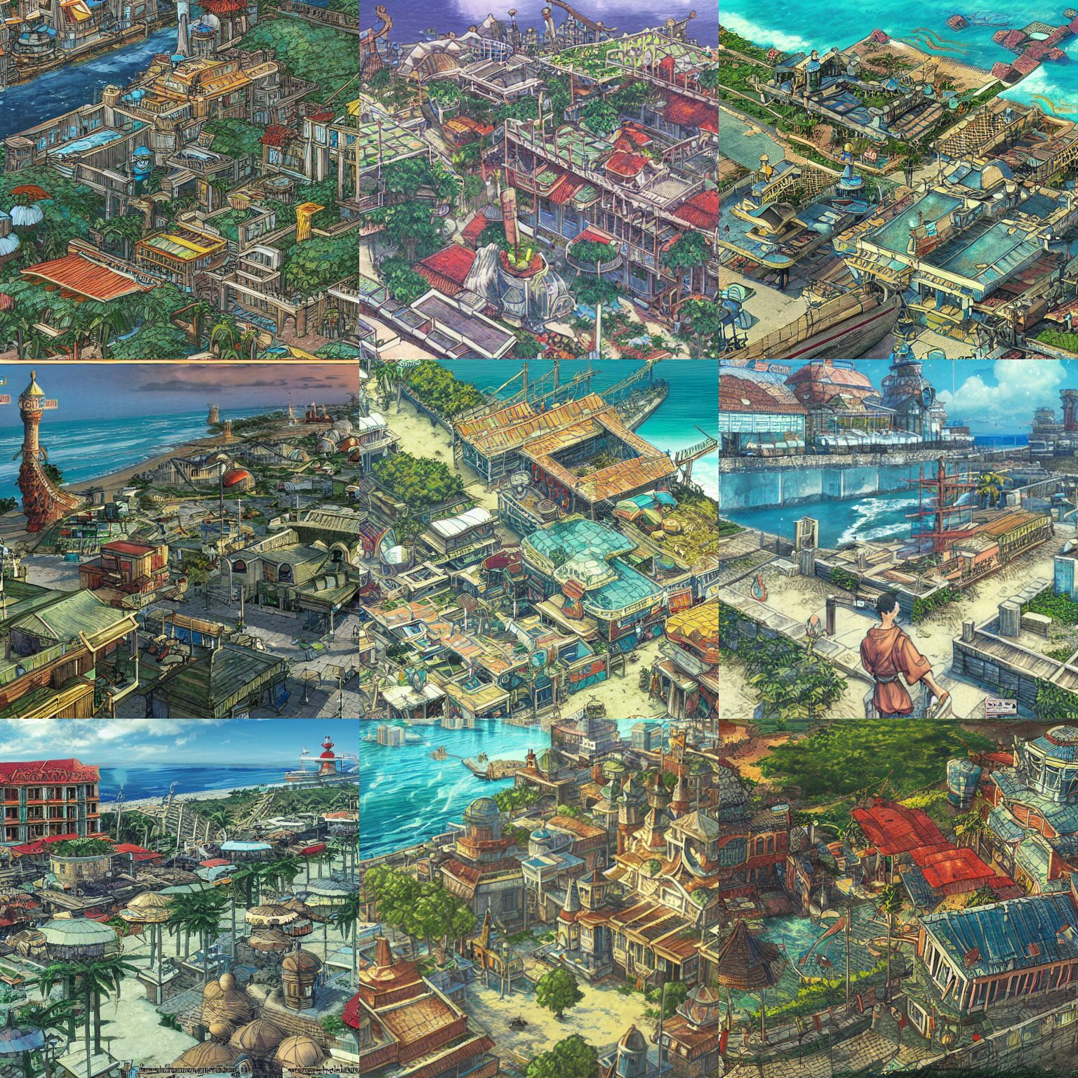 Fantasy Tropical Soviet Port Town