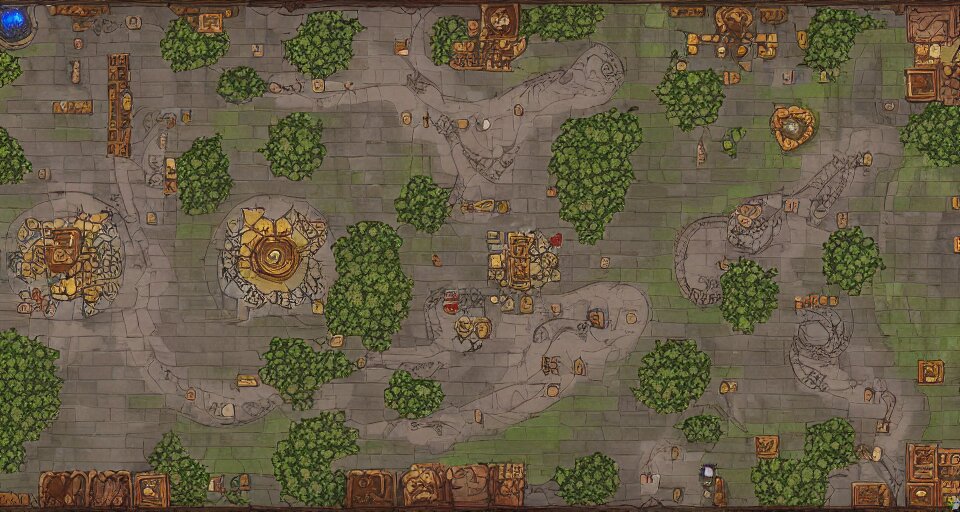 Beautiful Dungeons and Dragons Top Down Game Map Tile
