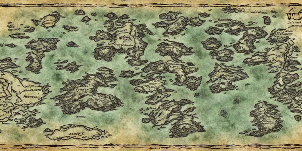 Wolf's Face Medieval Fantasy Map