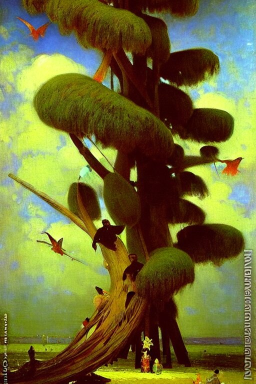 Birds of Paradise Oil Painting