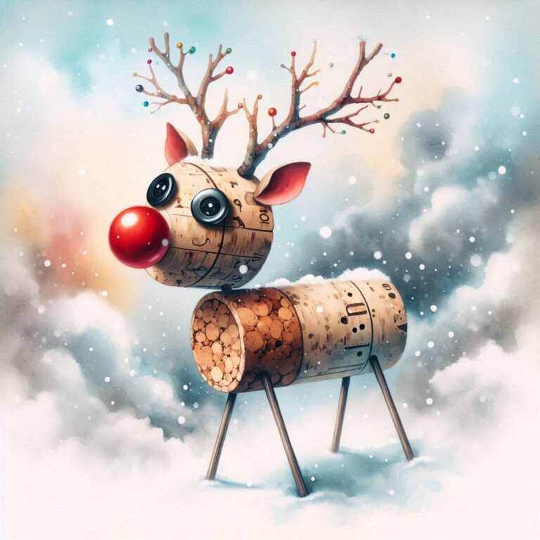 Whimsical Reindeer with Cork Body
