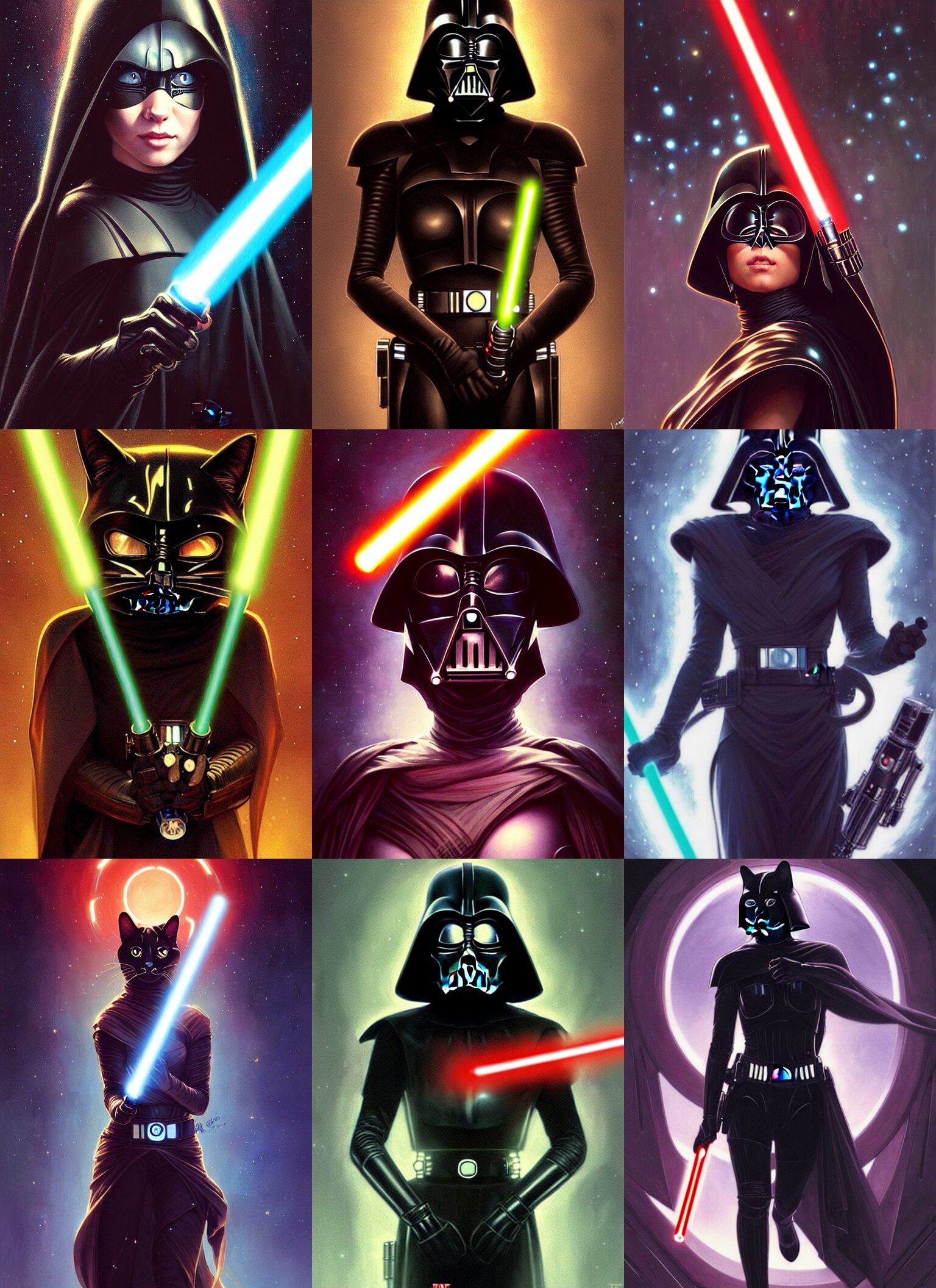 Cat as Dark Vador Lightsaber