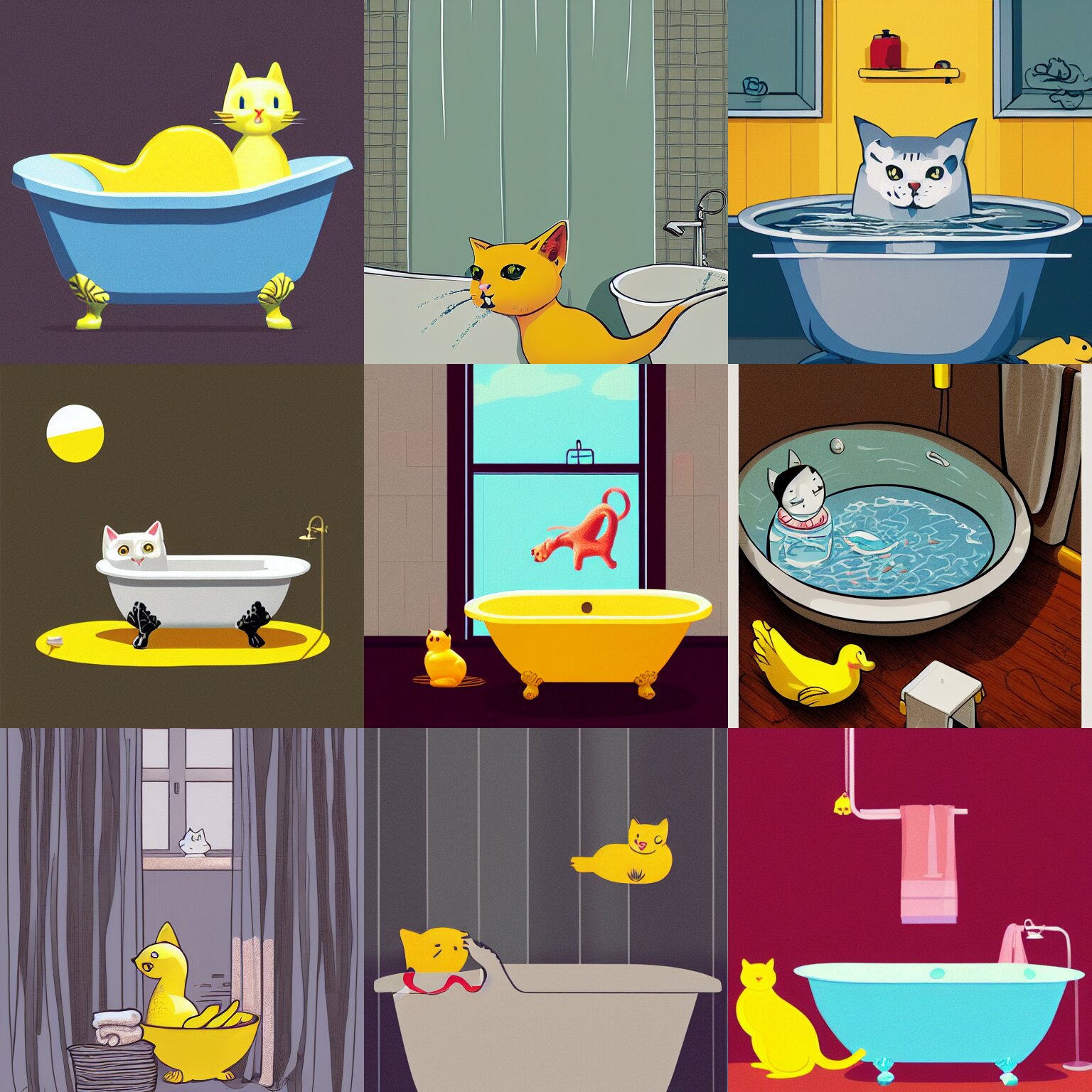 Cat Having a Bath Bathtub