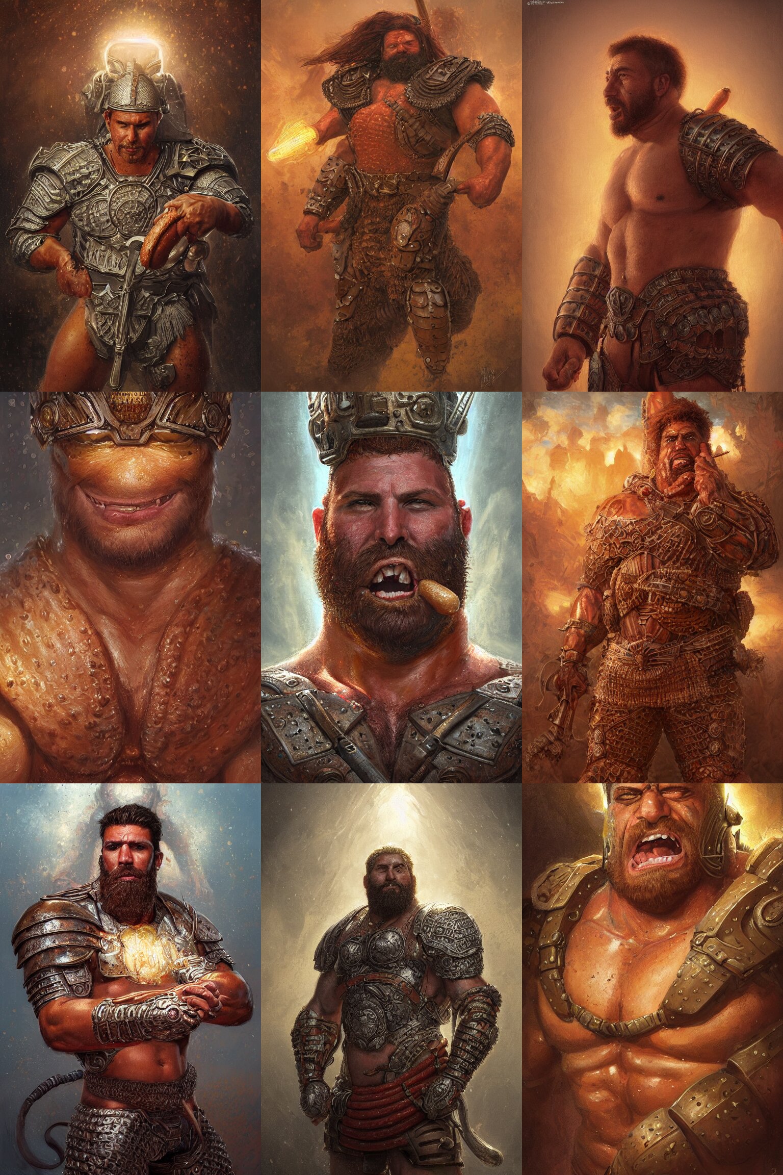 Portrait of a Hot Dog Warrior Posing Ultra Realistic Illustration