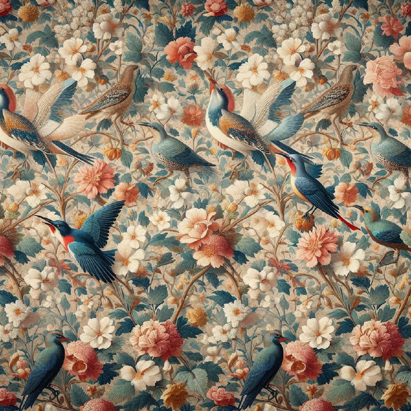 William Morris-Inspired Floral Pattern Painting