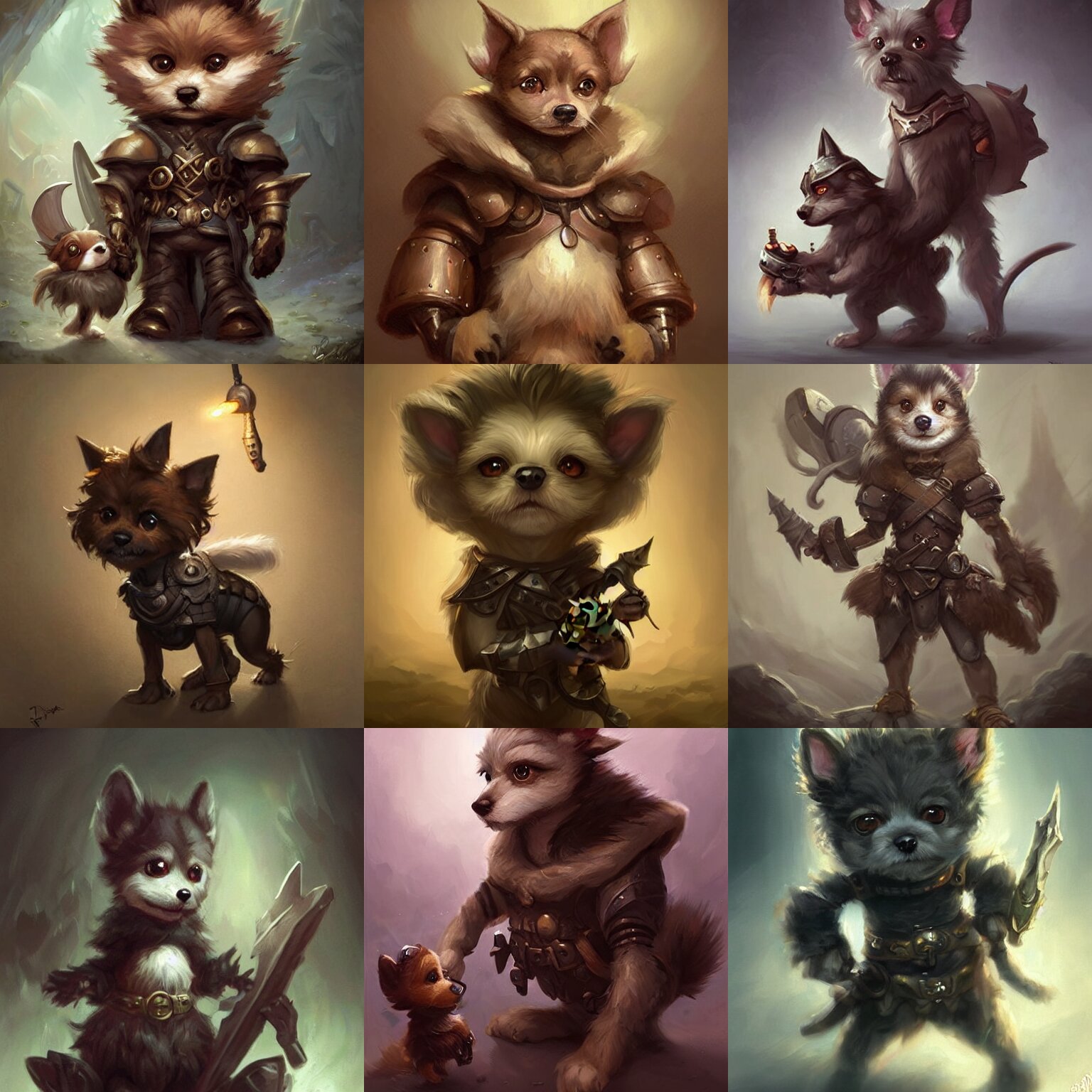 Cute Little Anthropomorphic Furry Dog