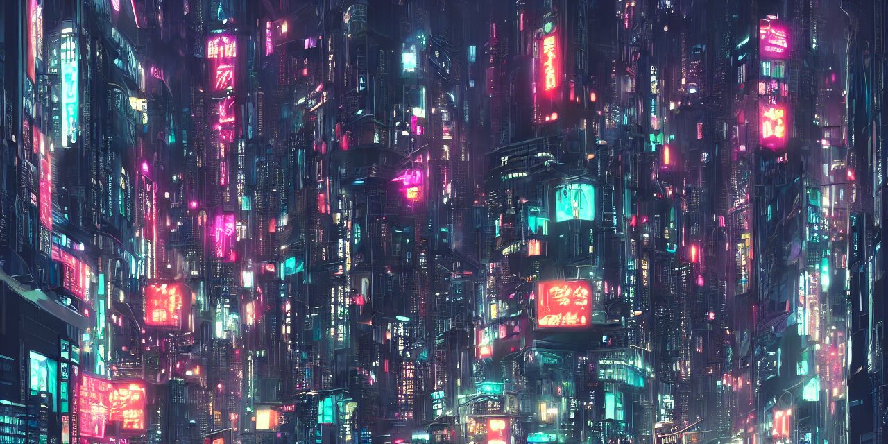Big Futuristic Cyberpunk City at Night
