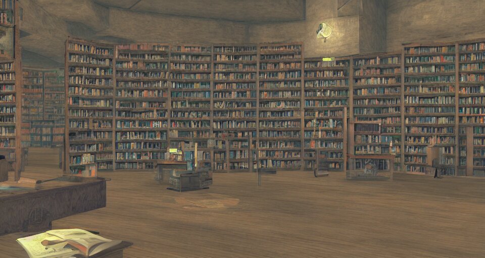 First Person Video Game About Reading Obscure Books in a Library