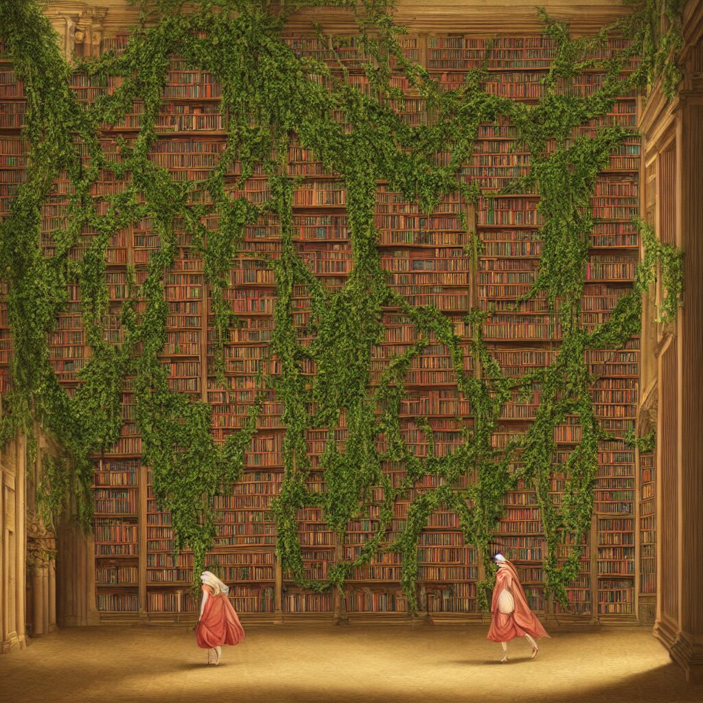 Woman Entering the Ultimate Grand Library