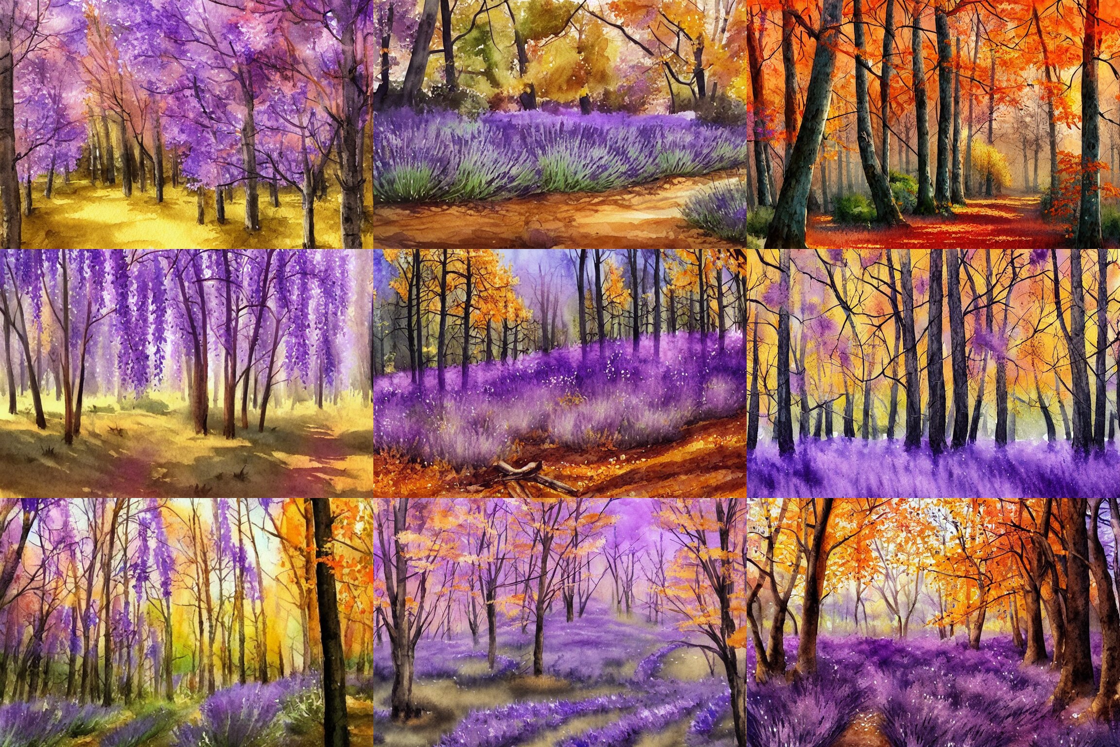 Lavender Autumn Forest