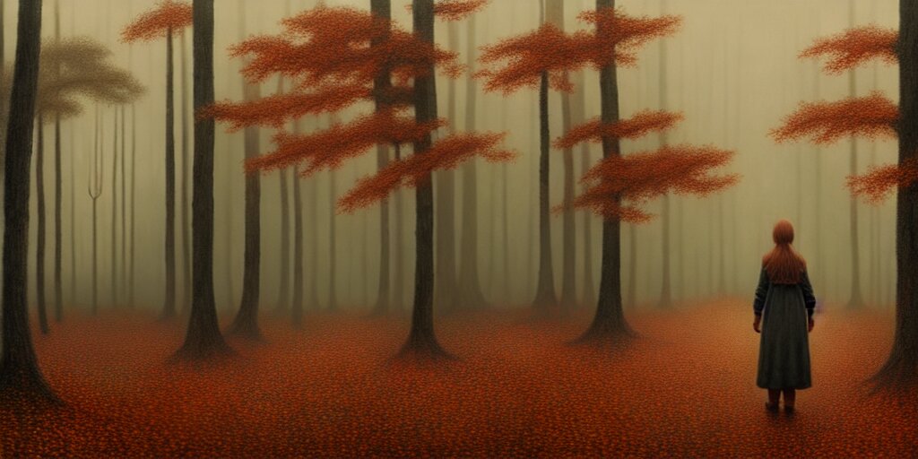 Girl in a Autumn Forest