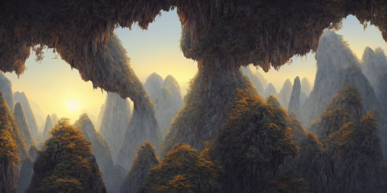 Huangshan with Floating Stones in Zero Gravity