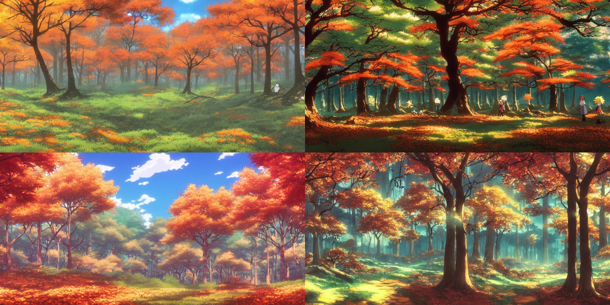 Beautiful Screenshot of the Autumn Forest from the Anime