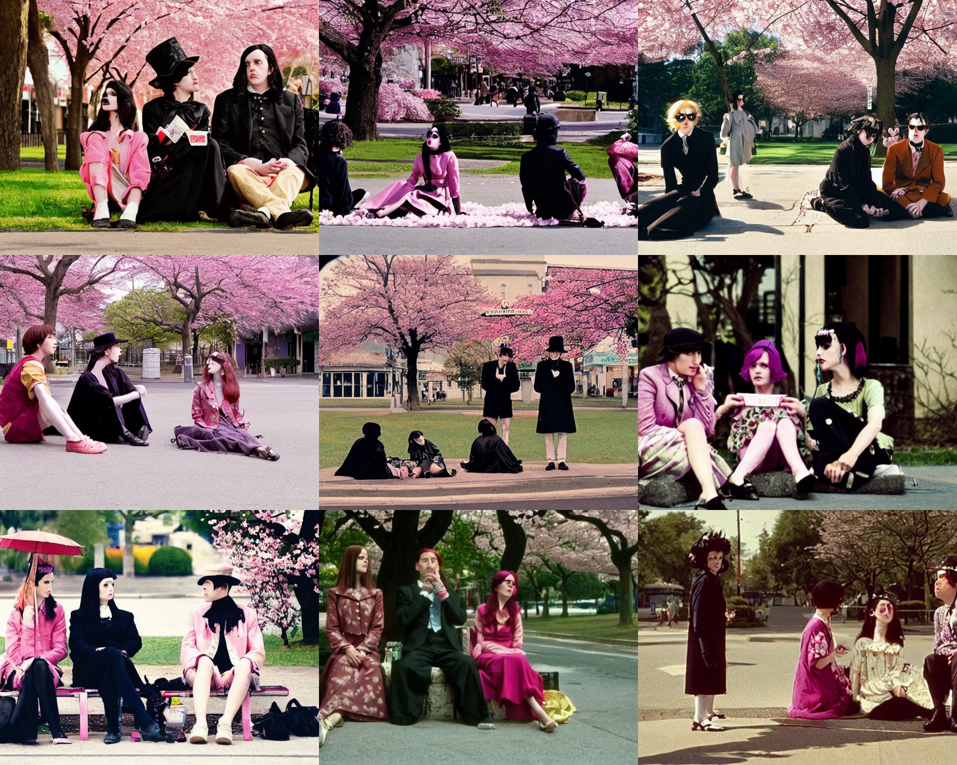 Film Still Three Goths Loitering in the Shade