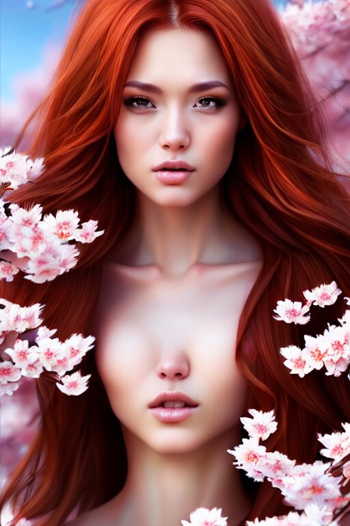 A Gorgeous Female with Auburn Hair in the Style of Stefan Kostic
