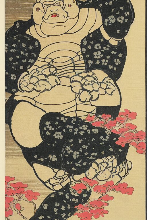 Japanese Woodblock Print of Jabba the Hut