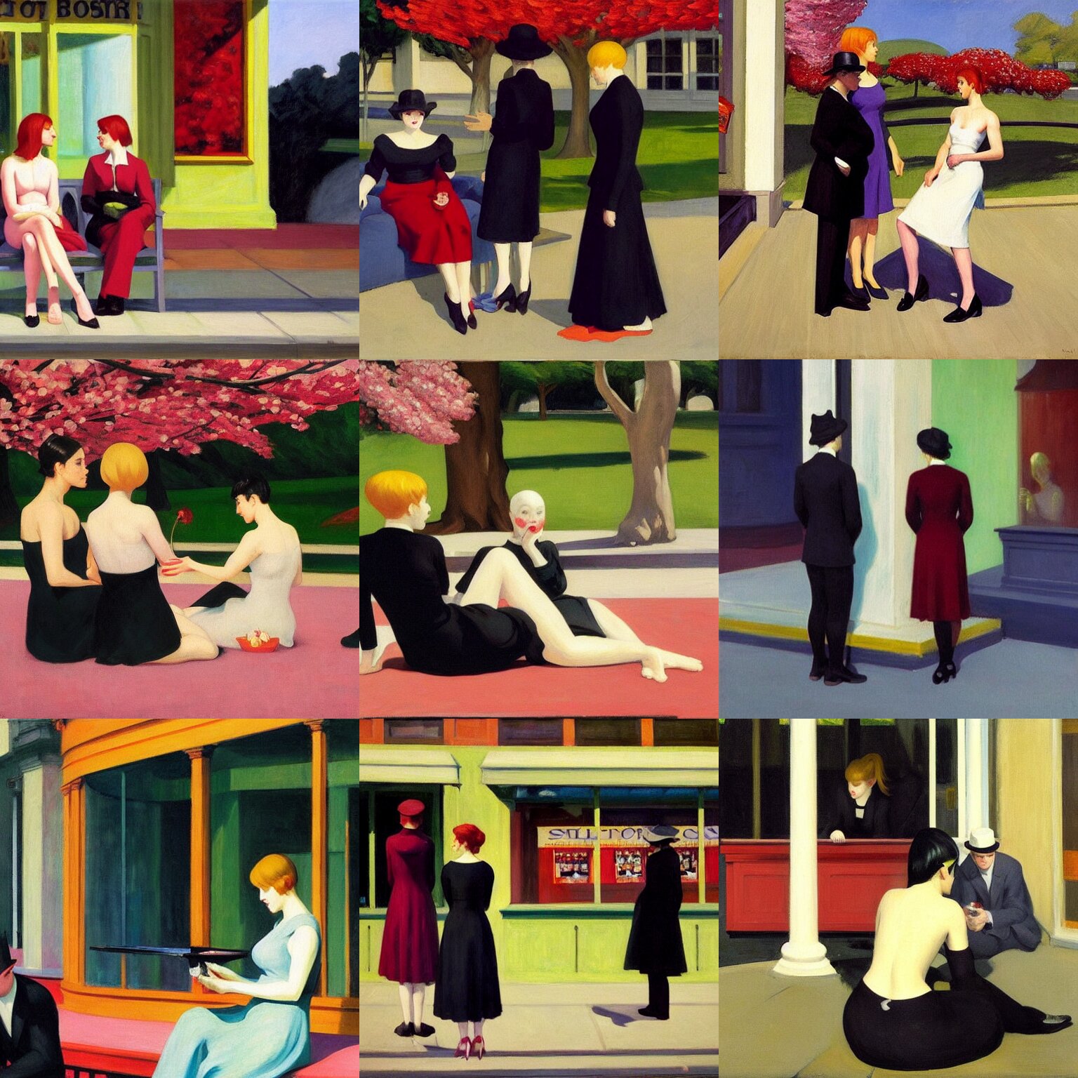 Painting Three Goths Loitering in the Shade