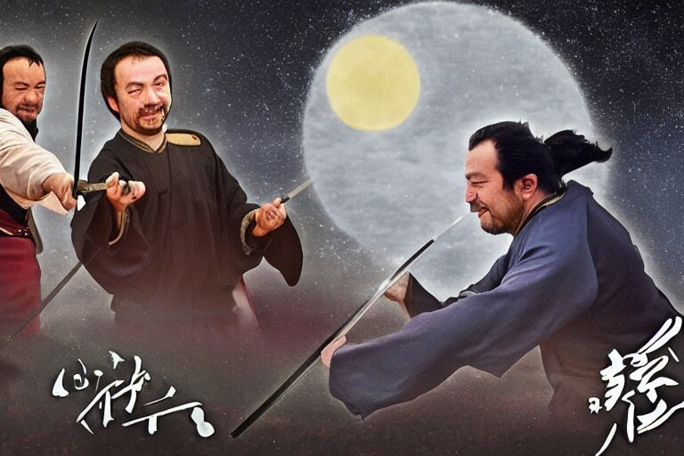 Solitary Moonlight Samurai Duel Featuring Enrico Letta Vs Matteo Salvini