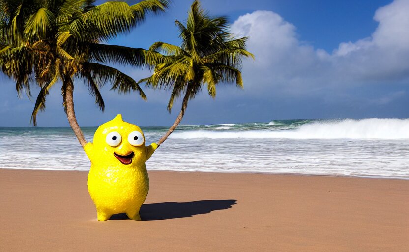 5 Photograph of a Real Anthropomorphic Lemon Cartoon Character