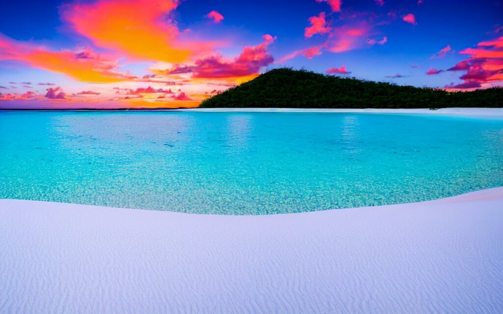 Isolated Peaceful Tropical Island Beach