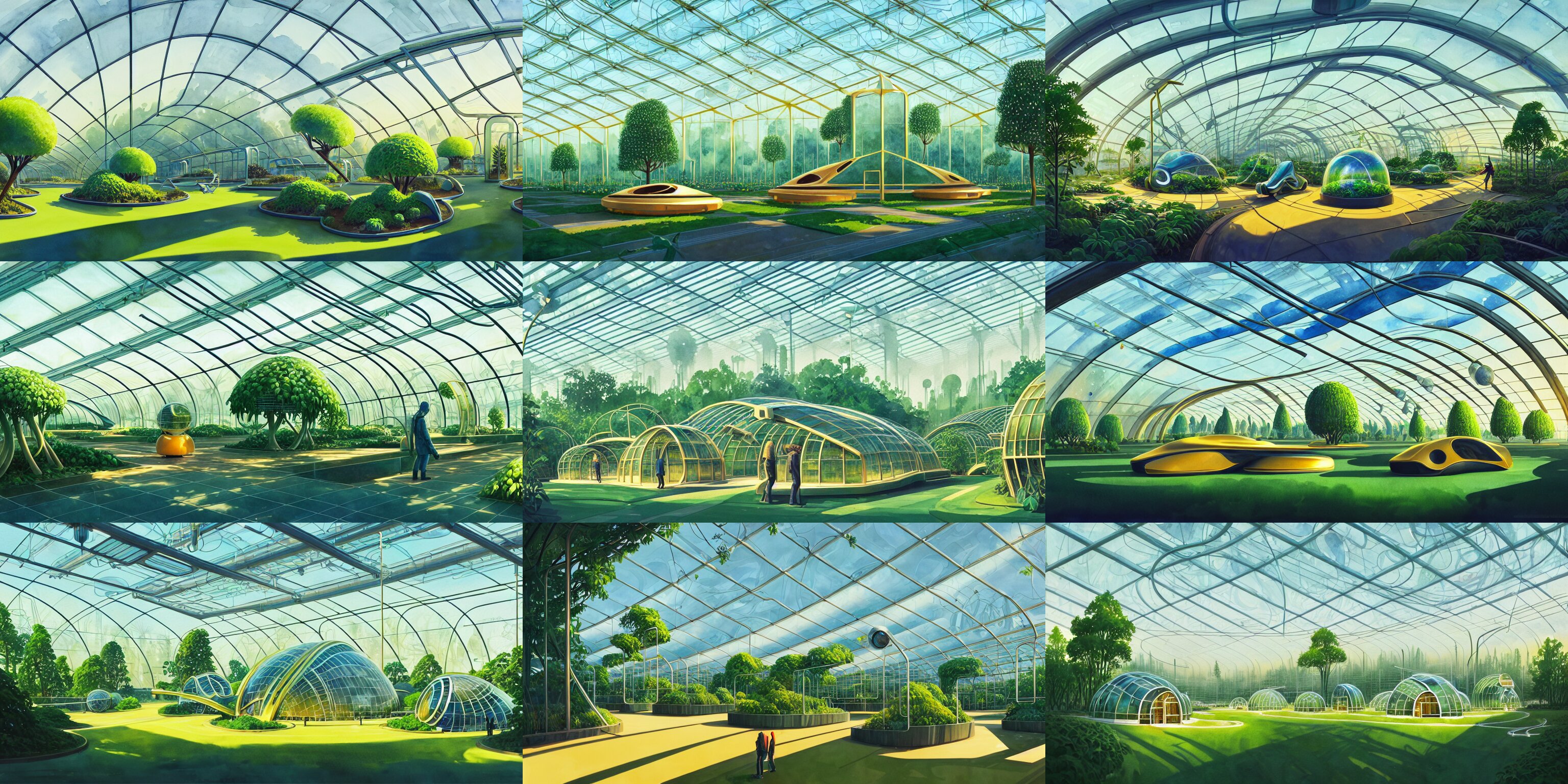 Beautiful Illustration of Futuristic Greenhouse