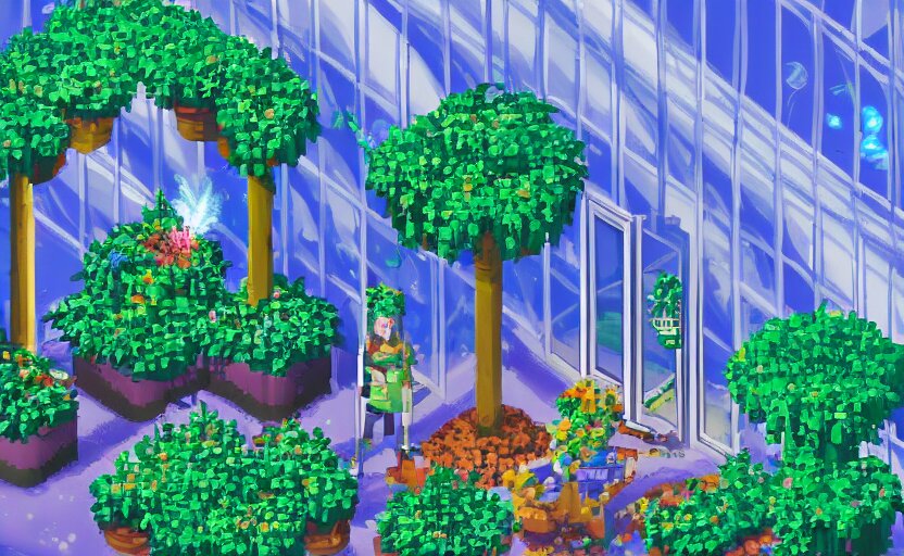 Greenhouse with Alien Plants
