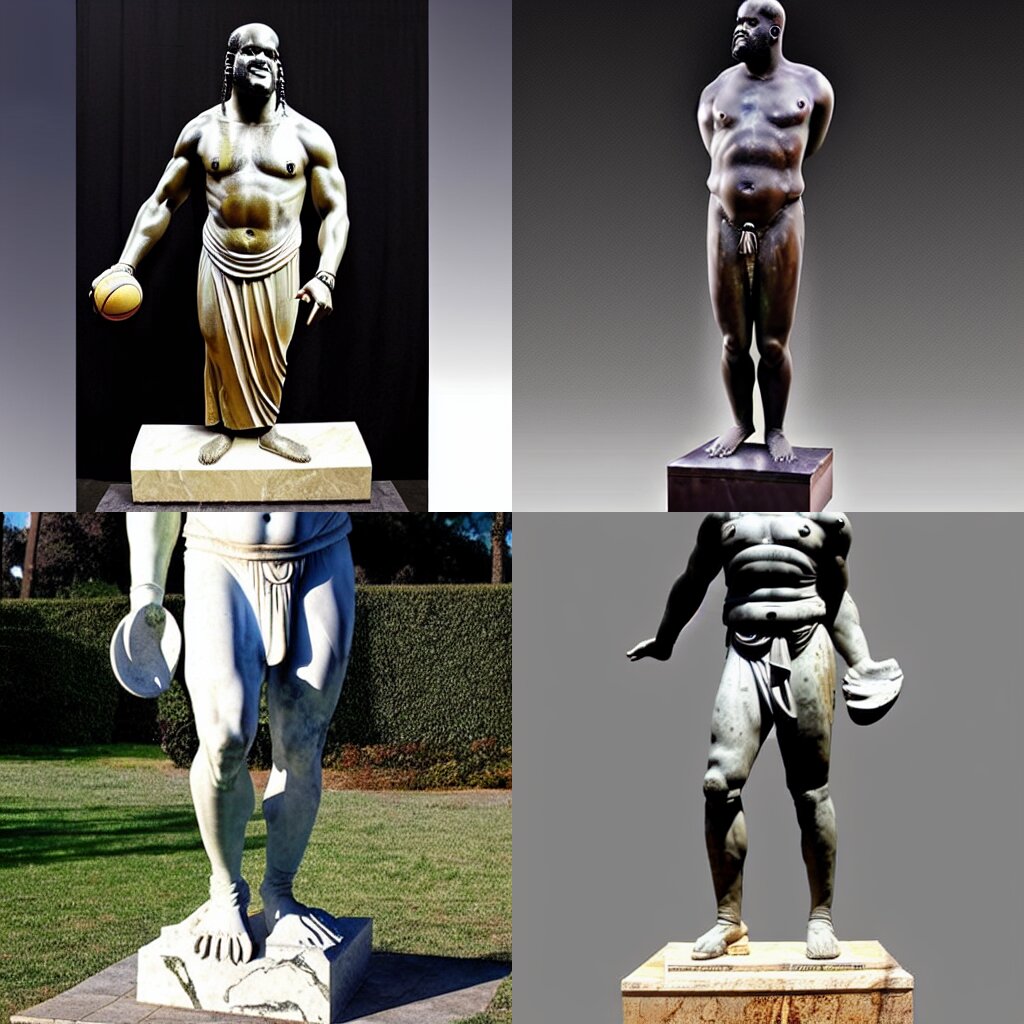 Ancient Greek Ancient Statue Marble Sculpture of Shaquille O'neal